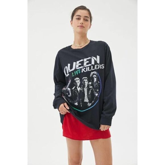 Urban Outfitters Queen Live Killers Long Sleeve T Shirt Black Size Small - Picture 1 of 7